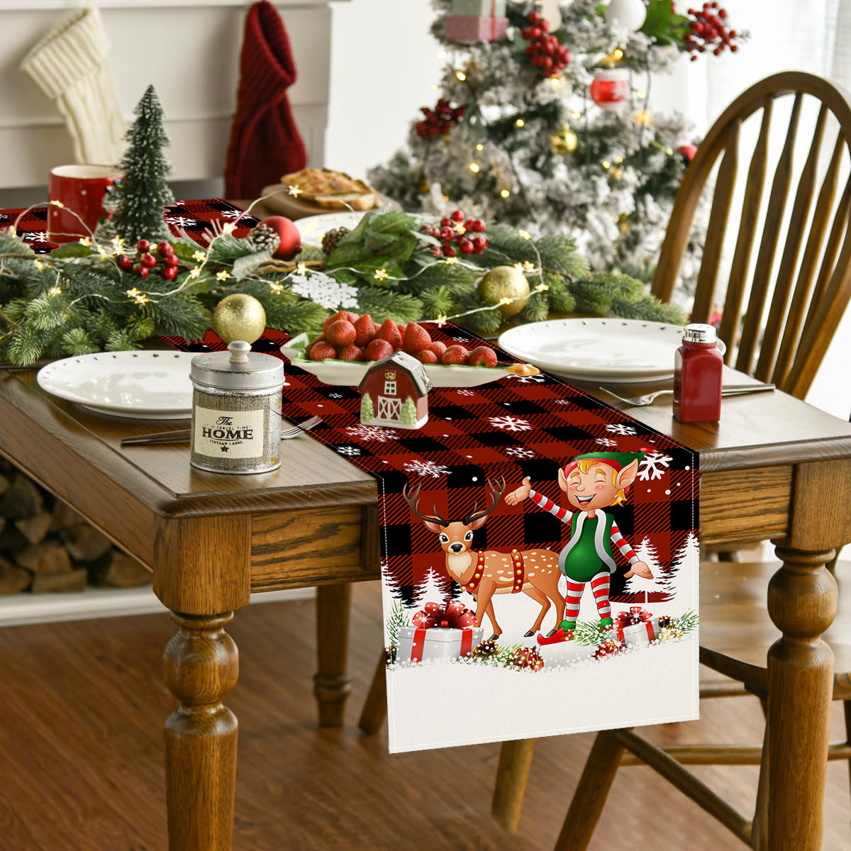 Christmas Table Runner Holiday Plaid Dining Table Decor