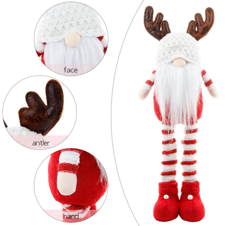 Christmas Reindeer Gnome Decor for Festive Displays