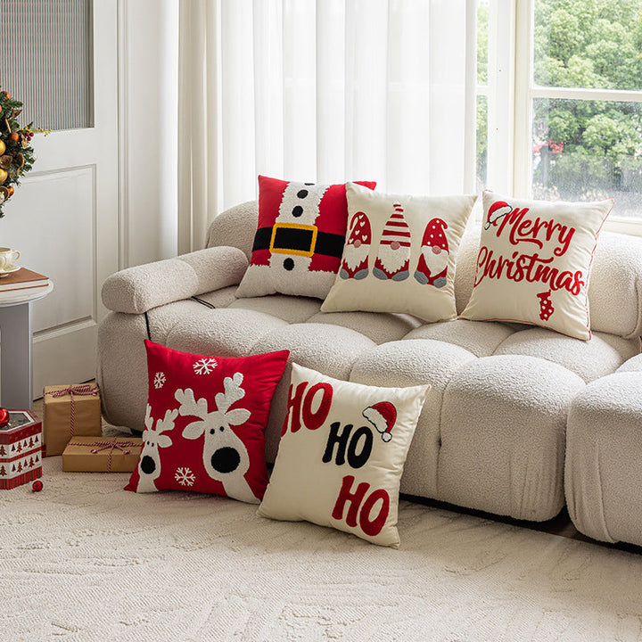 Christmas Embroidered Pillows for Festive Living Rooms