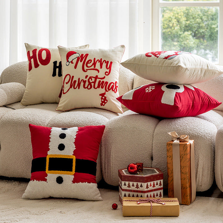 Christmas Embroidered Pillows for Festive Living Rooms