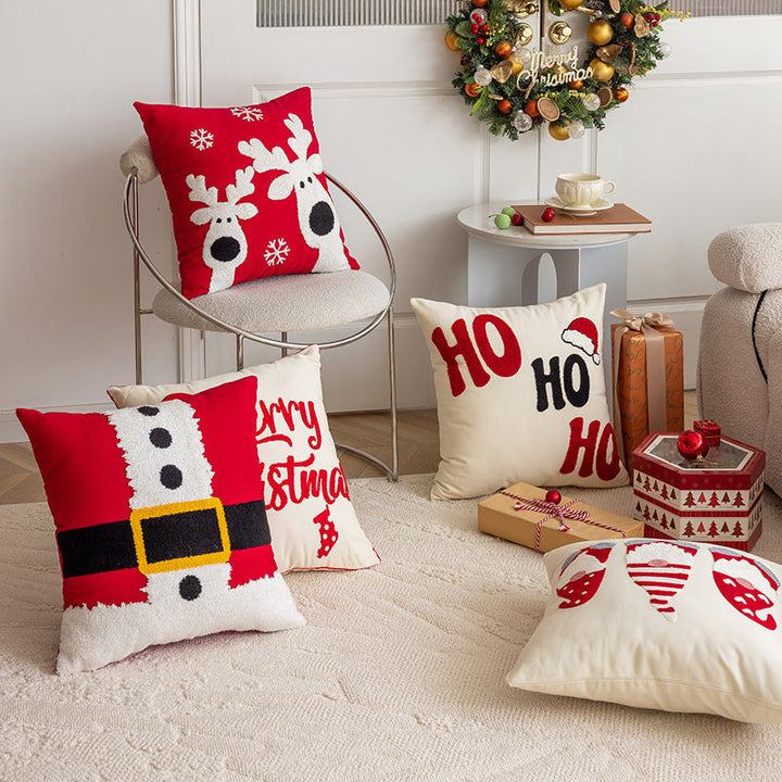 Christmas Embroidered Pillows for Festive Living Rooms