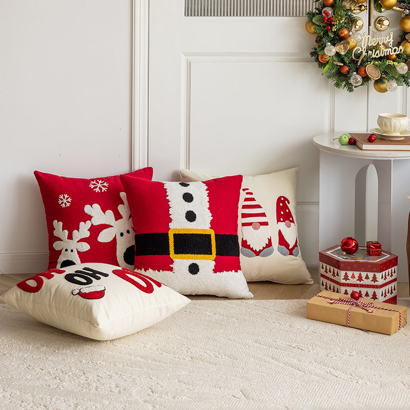 Christmas Embroidered Pillows for Festive Living Rooms