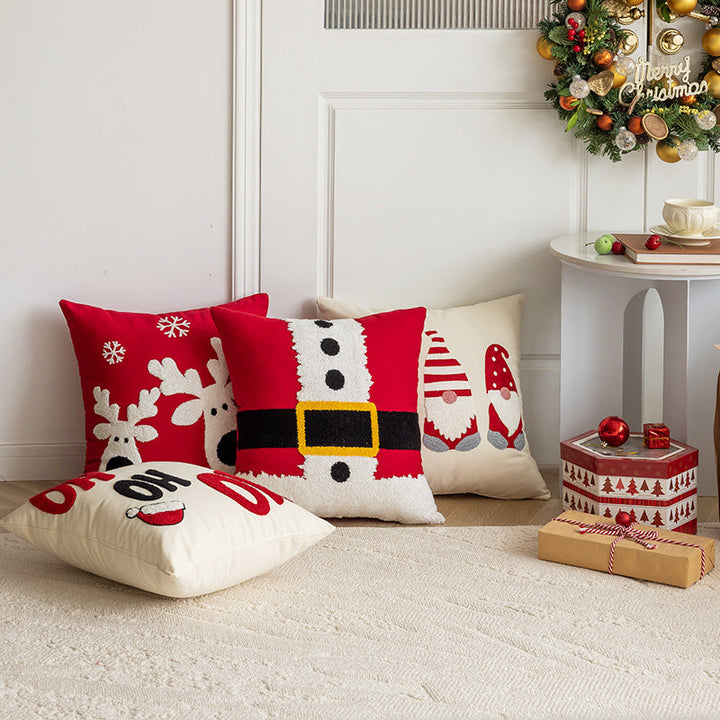 Christmas Embroidered Pillows for Festive Living Rooms