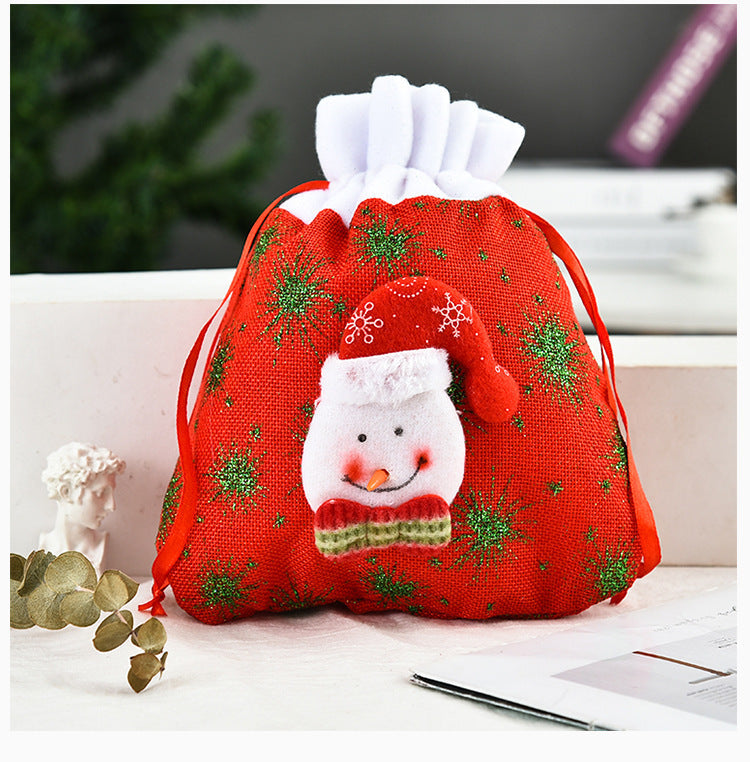 Christmas Gift Bag With Reusable 3D Character Decor