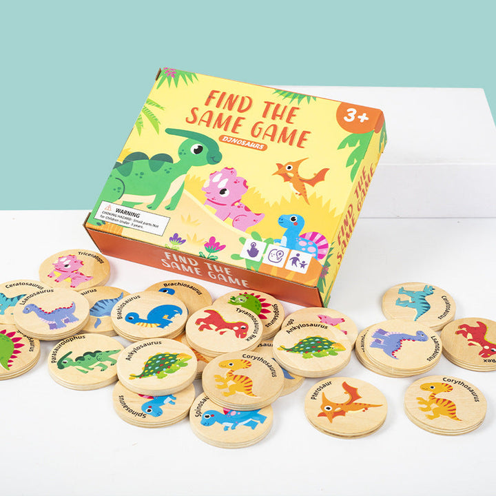 Wooden Dinosaur Memory Matching Game for Kids Age 3