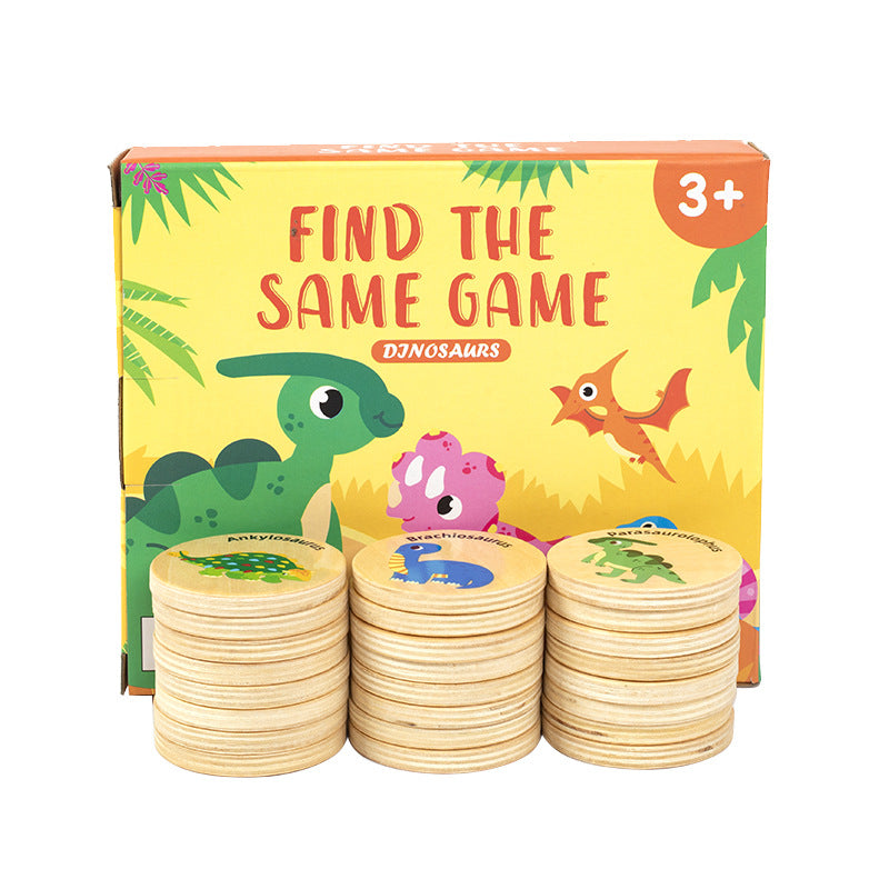 Wooden Dinosaur Memory Matching Game for Kids Age 3