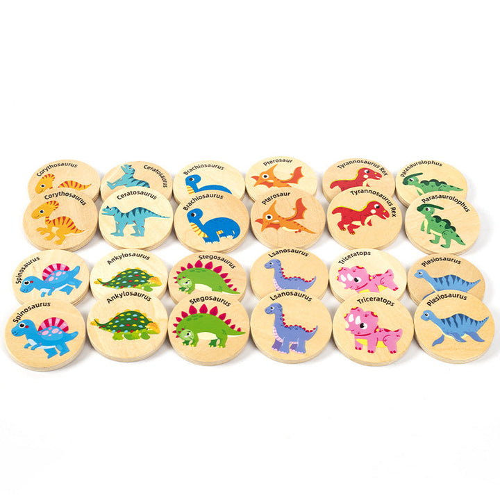 Wooden Dinosaur Memory Matching Game for Kids Age 3