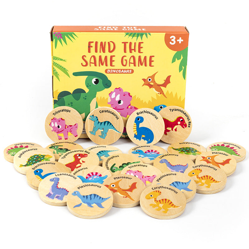 Wooden Dinosaur Memory Matching Game for Kids Age 3