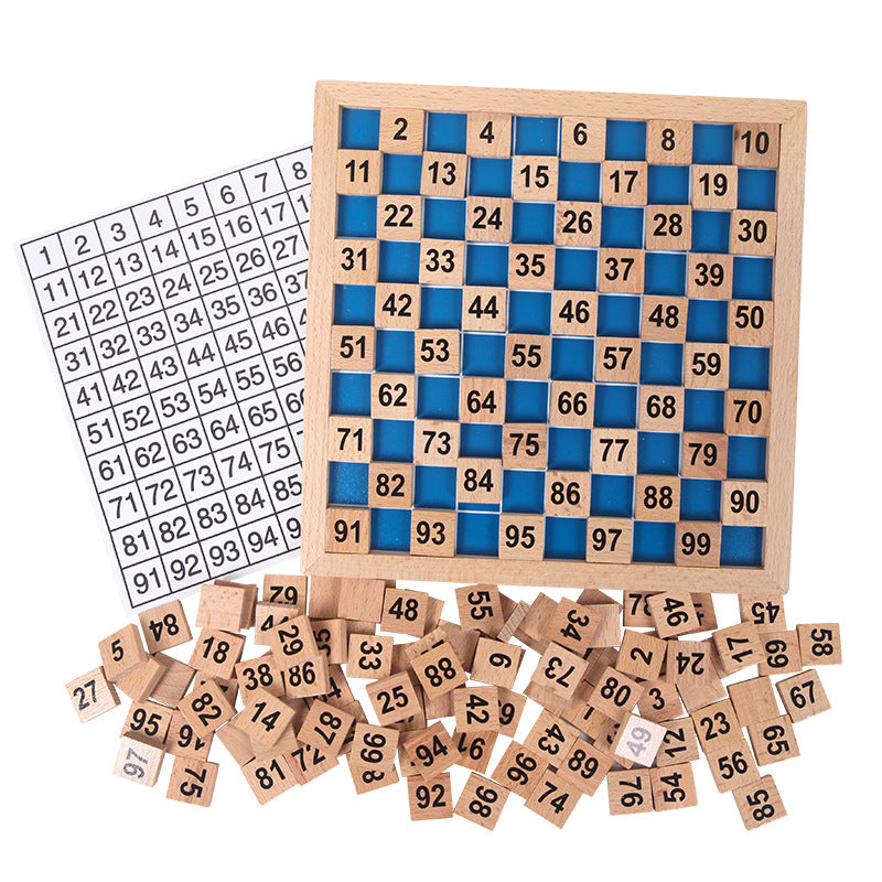 Wooden Hundred Number Board for Early Math Learning