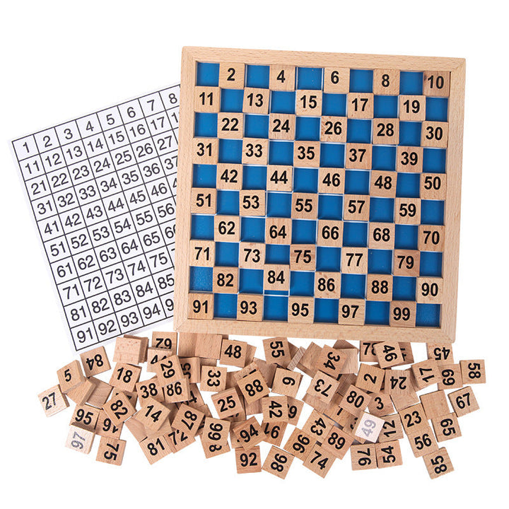 Wooden Hundred Number Board for Early Math Learning