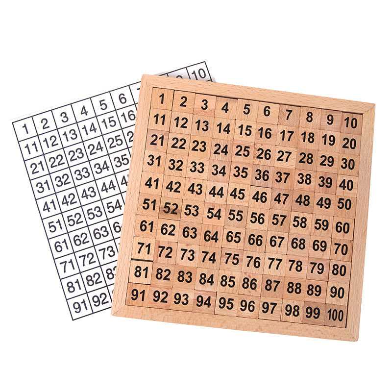 Wooden Hundred Number Board for Early Math Learning