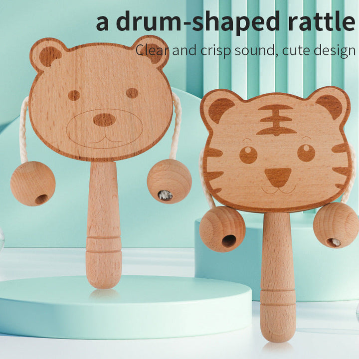 Wooden Baby Rattle for Screen-Free Musical Learning