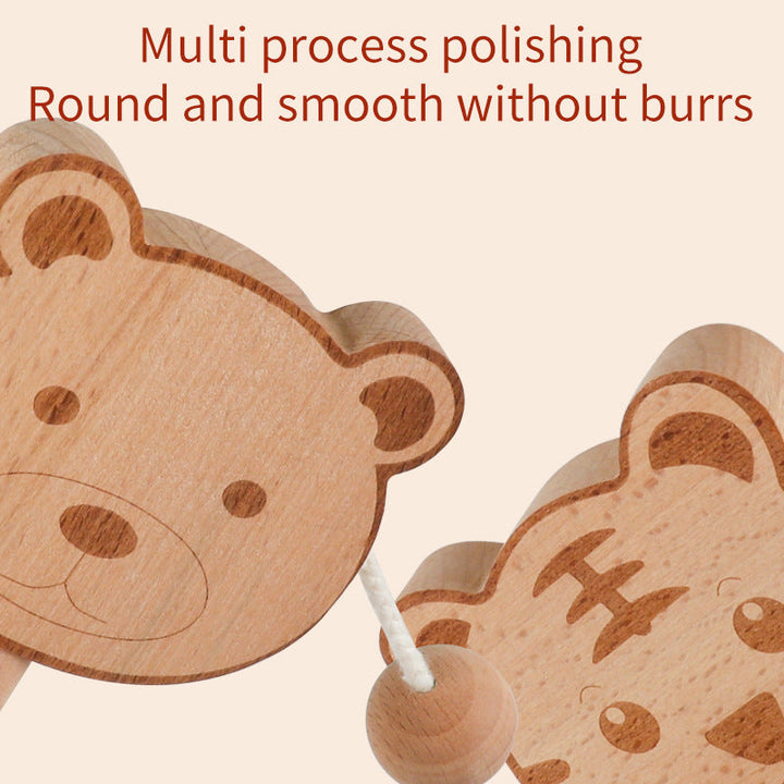 Wooden Baby Rattle for Screen-Free Musical Learning
