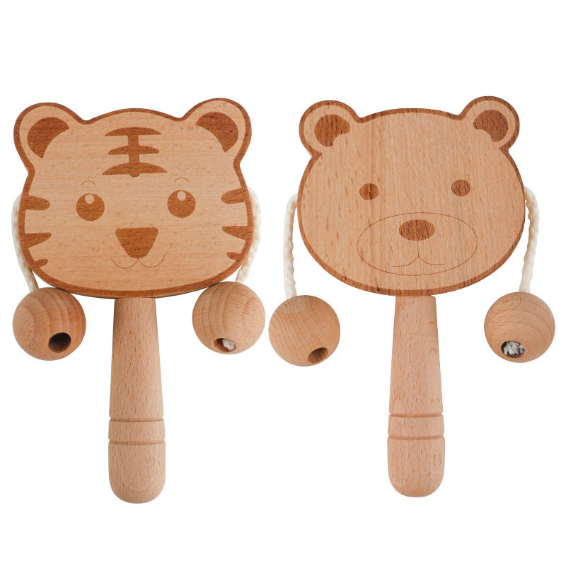 Wooden Baby Rattle for Screen-Free Musical Learning
