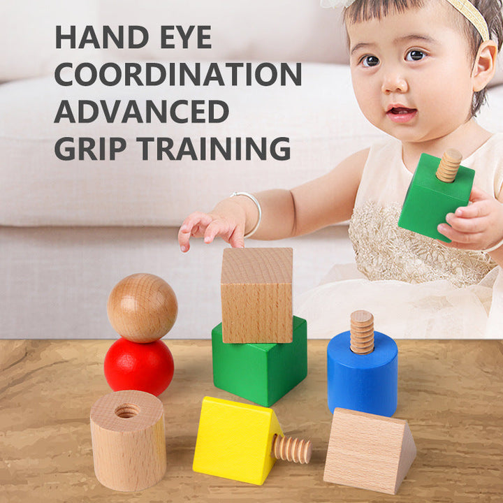 Wooden Shape Matching Toy for Fine Motor Skill Practice