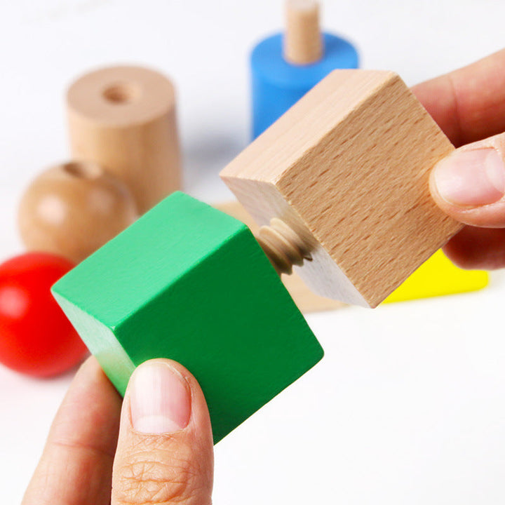 Wooden Shape Matching Toy for Fine Motor Skill Practice