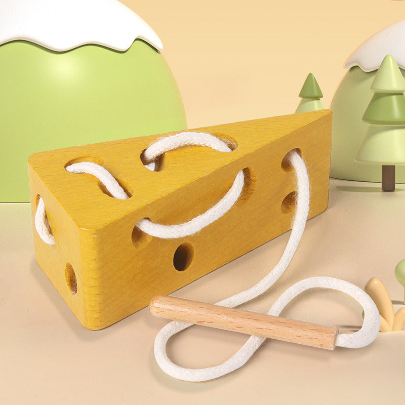 Wooden Threading Toy for Preschool Fine Motor Skills