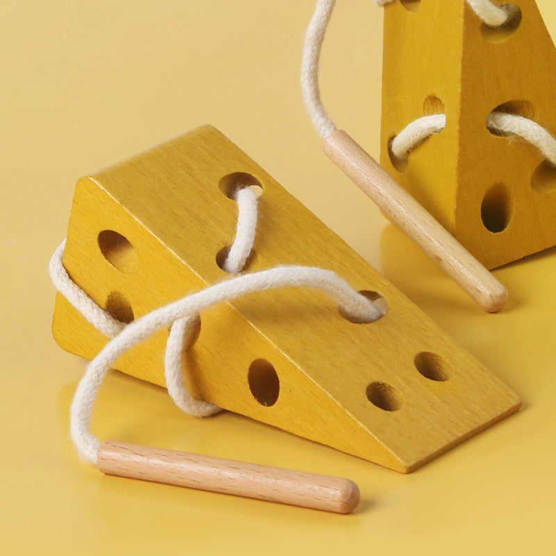 Wooden Threading Toy for Preschool Fine Motor Skills