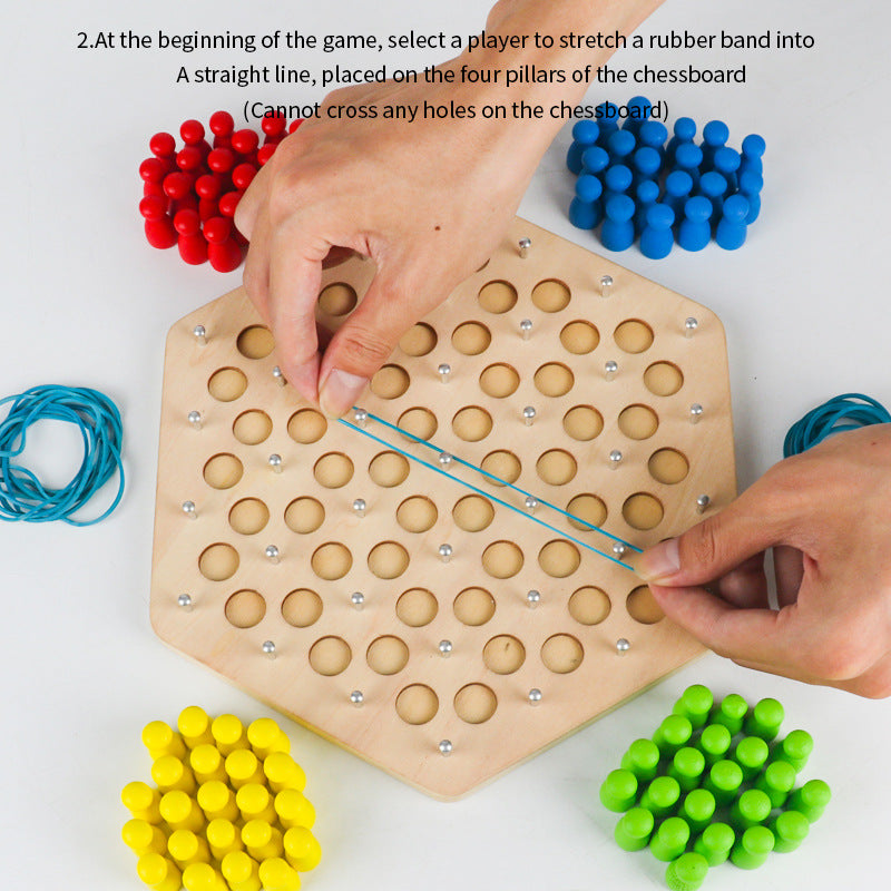 Wooden Triangle Strategy Game for Family Brain Play