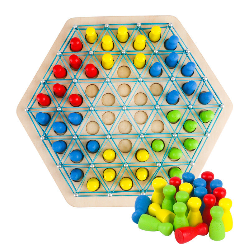 Wooden Triangle Strategy Game for Family Brain Play