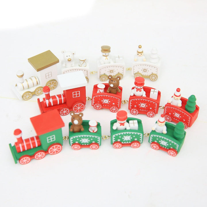 Wooden Christmas Train Decoration for Holiday Cheer