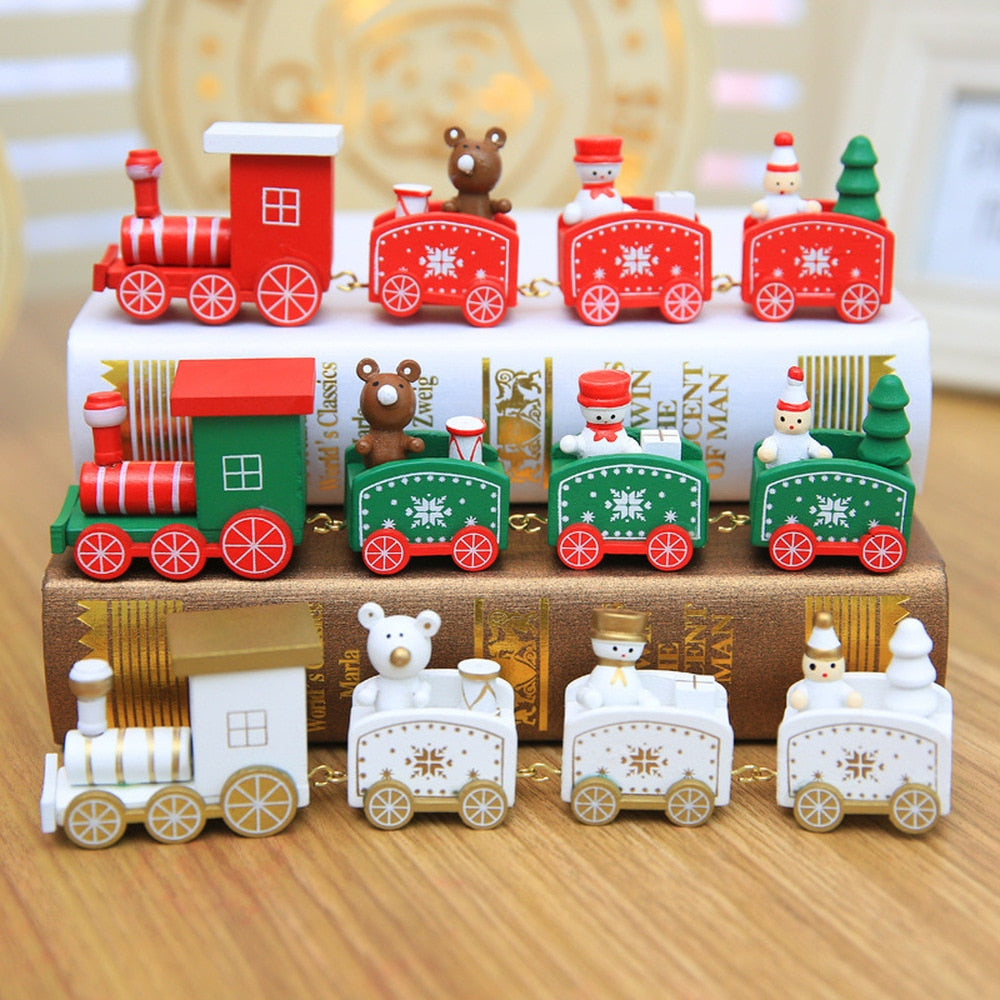 Wooden Christmas Train Decoration for Holiday Cheer