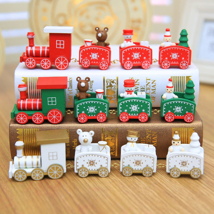 Wooden Christmas Train Decoration for Holiday Cheer