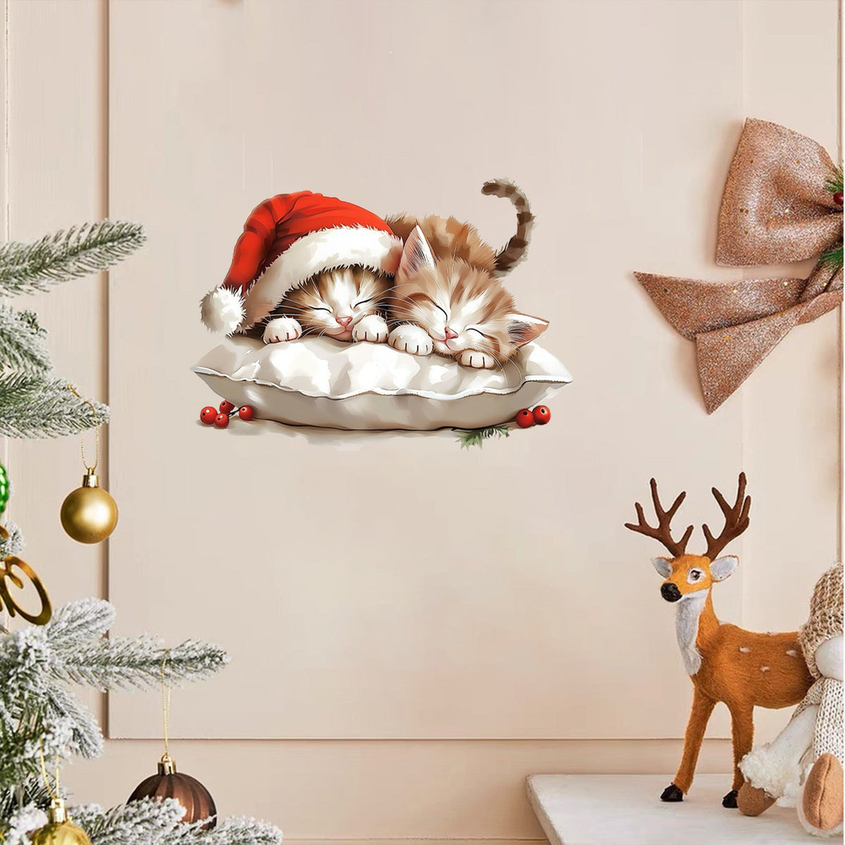 Christmas Animal Stickers for Cheerful Holiday Rooms