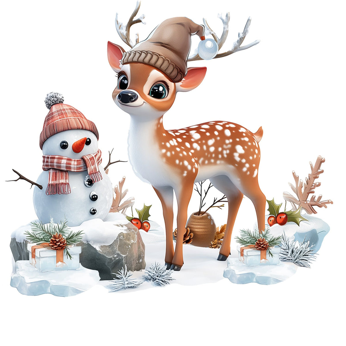 Christmas Animal Stickers for Cheerful Holiday Rooms