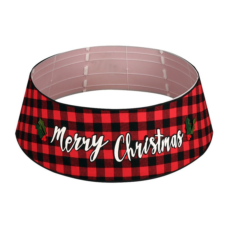 Christmas Tree Skirt With Merry Christmas Buffalo Check