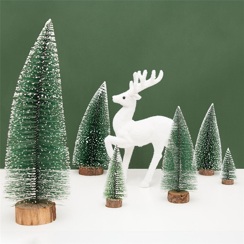 Mini Christmas Trees for Snowy Tabletop Holiday Displays