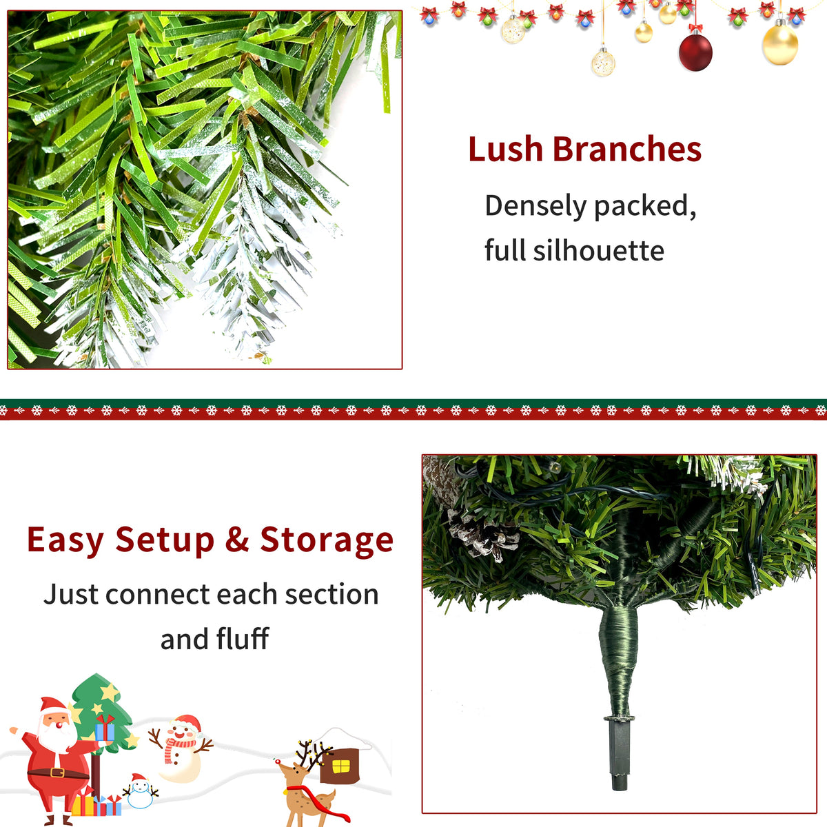 Lit Christmas Entrance Tree Set with Wreath and Garland