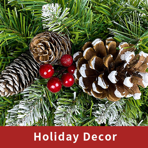 Lit Christmas Entrance Tree Set with Wreath and Garland