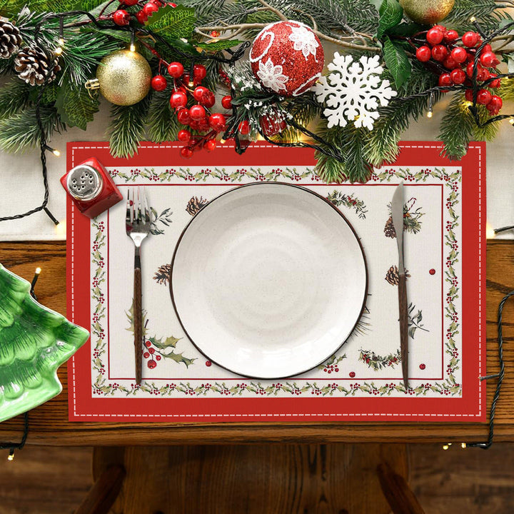 Christmas Print Placemats for Festive Table Settings