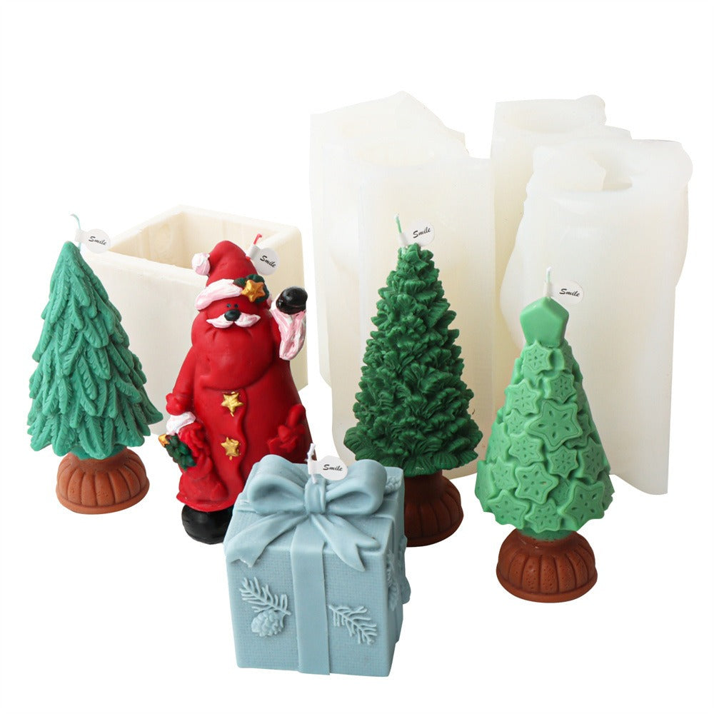 Christmas Candle Mold for 3D Holiday Home Decor Gifts