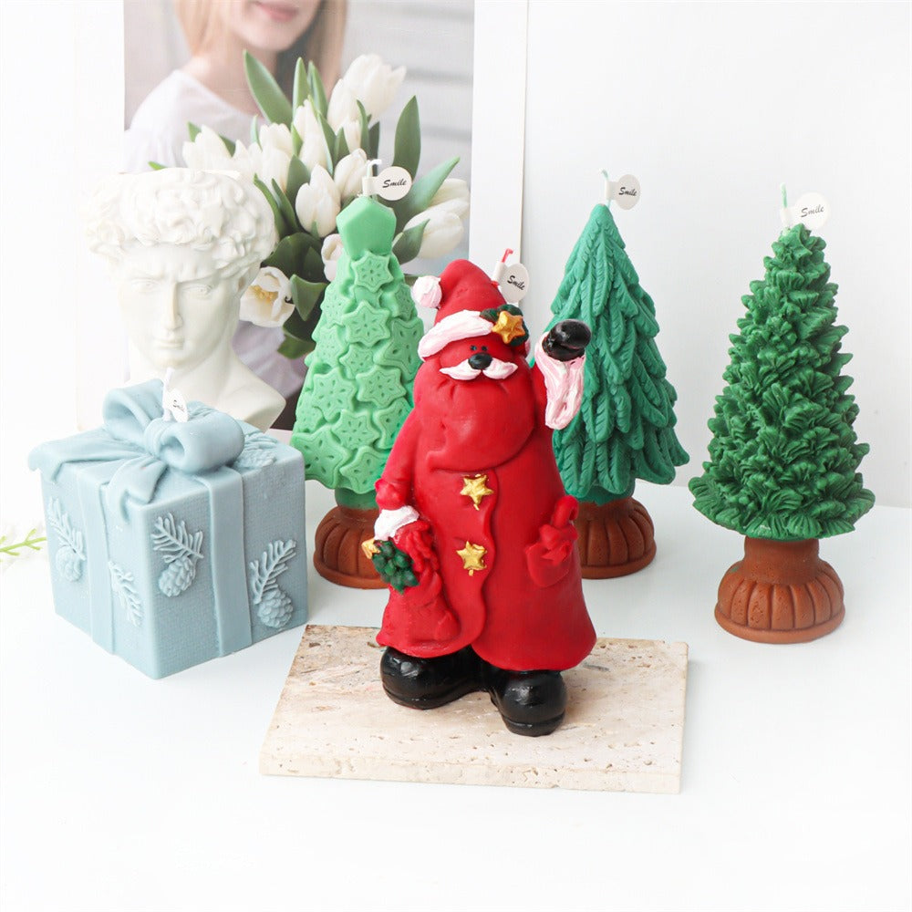 Christmas Candle Mold for 3D Holiday Home Decor Gifts
