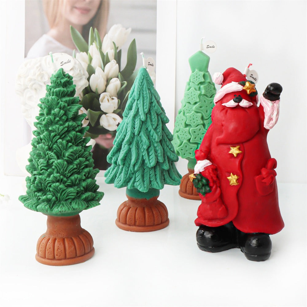 Christmas Candle Mold for 3D Holiday Home Decor Gifts
