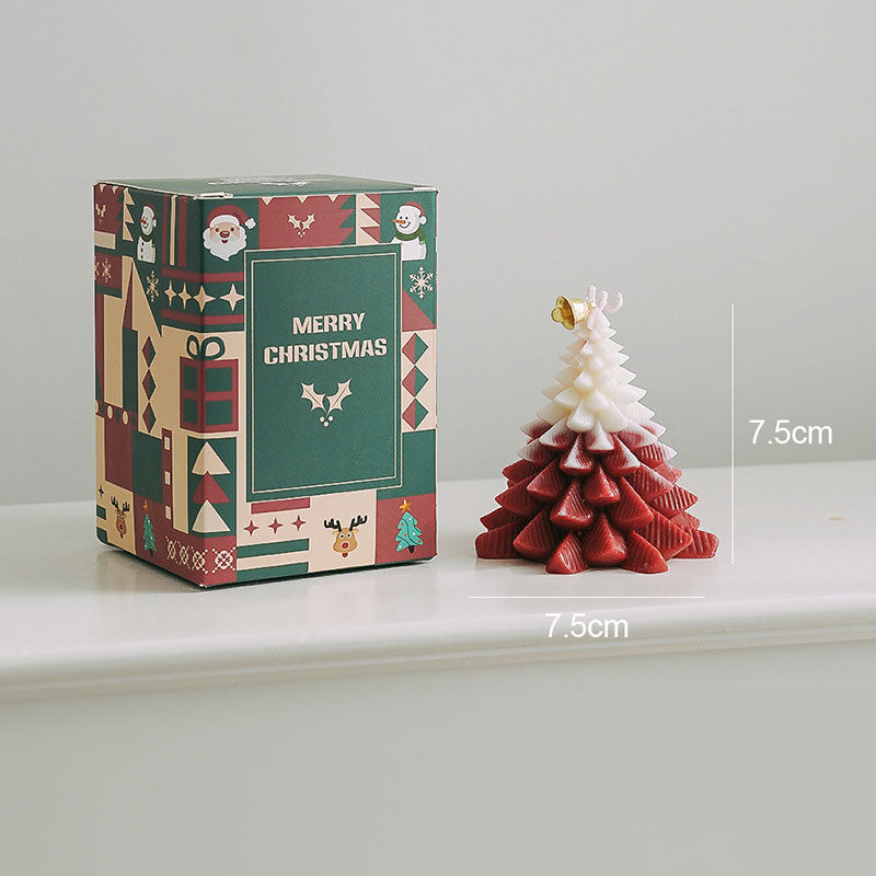 Christmas Tree Candle - Handmade Holiday Table Decor