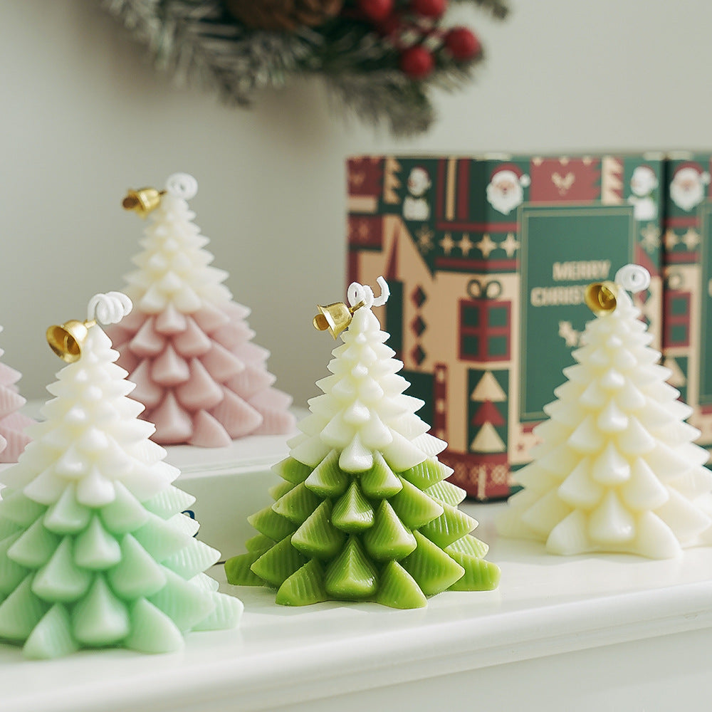 Christmas Tree Candle - Handmade Holiday Table Decor