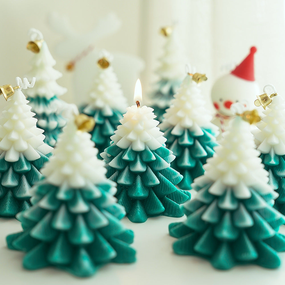 Christmas Tree Candle - Handmade Holiday Table Decor