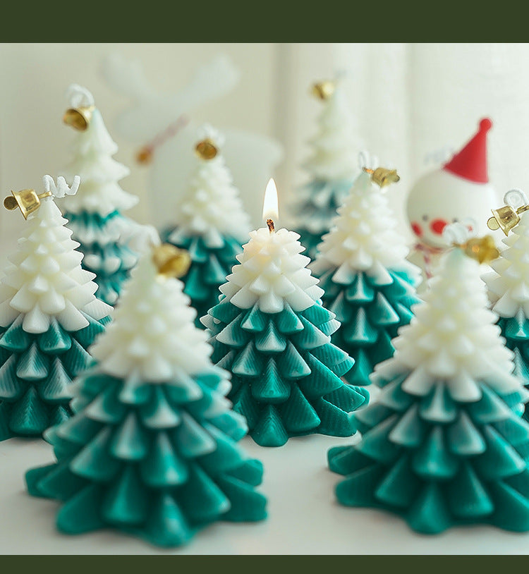Christmas Tree Candle - Handmade Holiday Table Decor