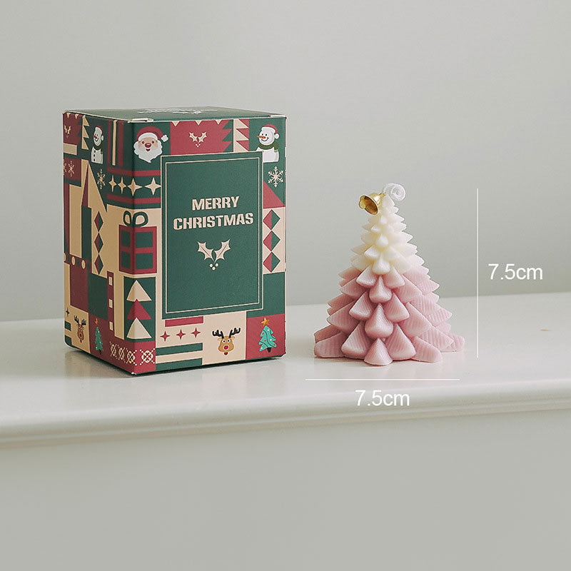 Christmas Tree Candle - Handmade Holiday Table Decor