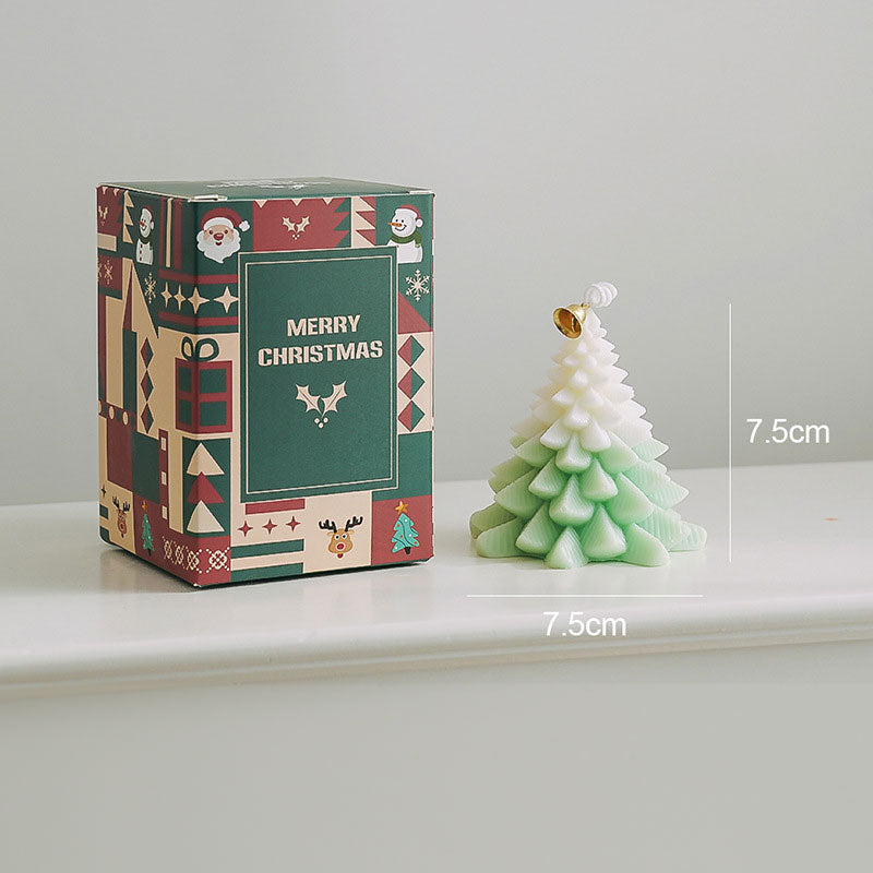Christmas Tree Candle - Handmade Holiday Table Decor