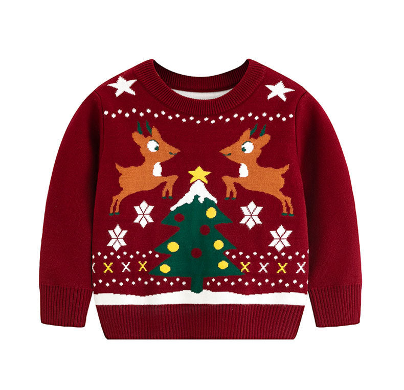 Knit Infant Sweater — A Playful Christmas Look