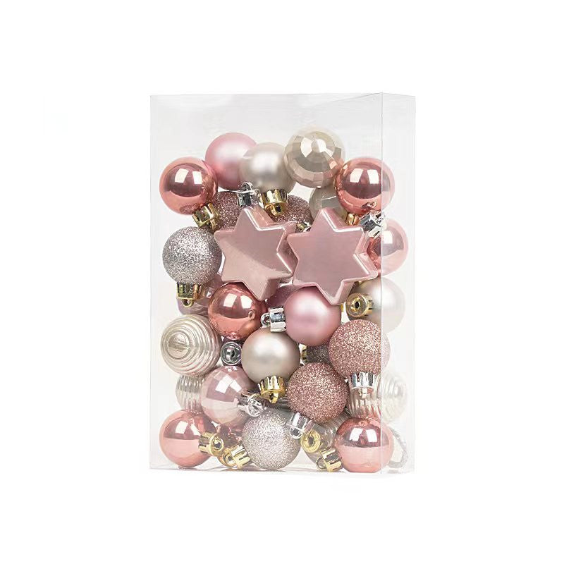3cm Christmas Tree Ornaments In Light Gold & Rose Gold