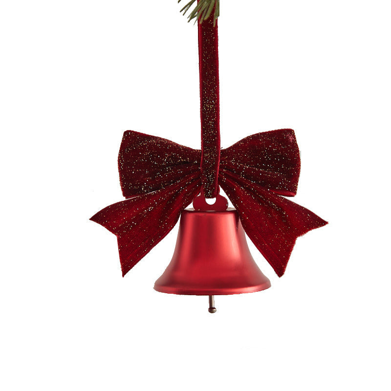 Christmas Tree Bell Bow Ornaments | Red & Gold Decor
