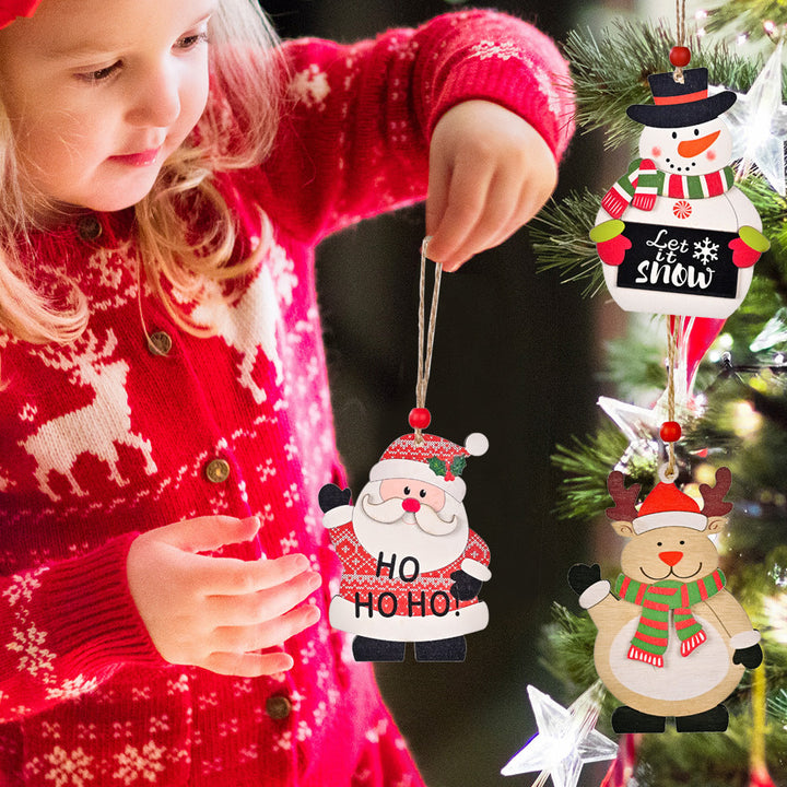 Wooden Christmas Ornaments Set for a Festive Tree