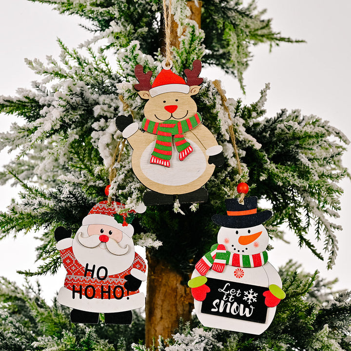 Wooden Christmas Ornaments Set for a Festive Tree