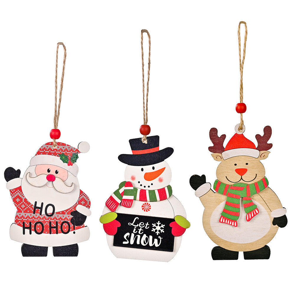 Wooden Christmas Ornaments Set for a Festive Tree