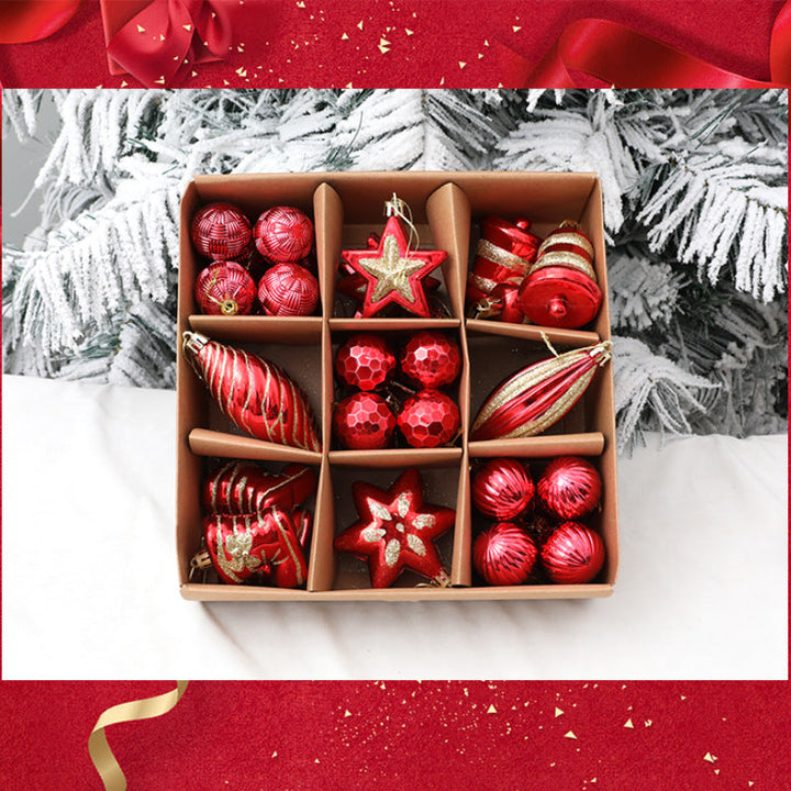 Christmas Tree Ornaments: 39-Piece Red & Gold Collection
